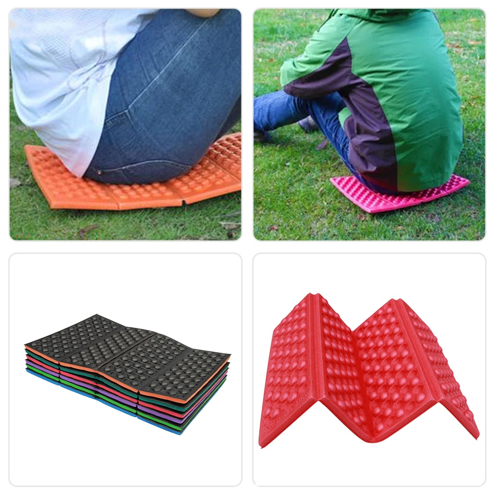 Soft, waterproof, portable folding cushion seat pad for outdoor camping adventures.