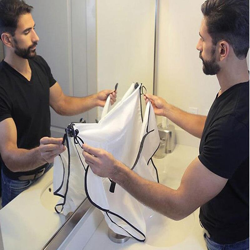 Man Bathroom Apron Men Haircut Storage Waterproof Floral Cloth Male Beard Apron Household Cleaning Male Beard Storage Shelves