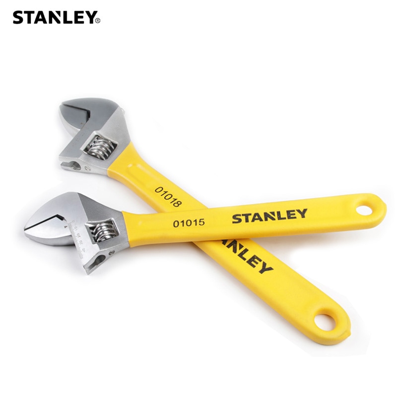 Durable adjustable wrench with a versatile head jaw for home and car repair.