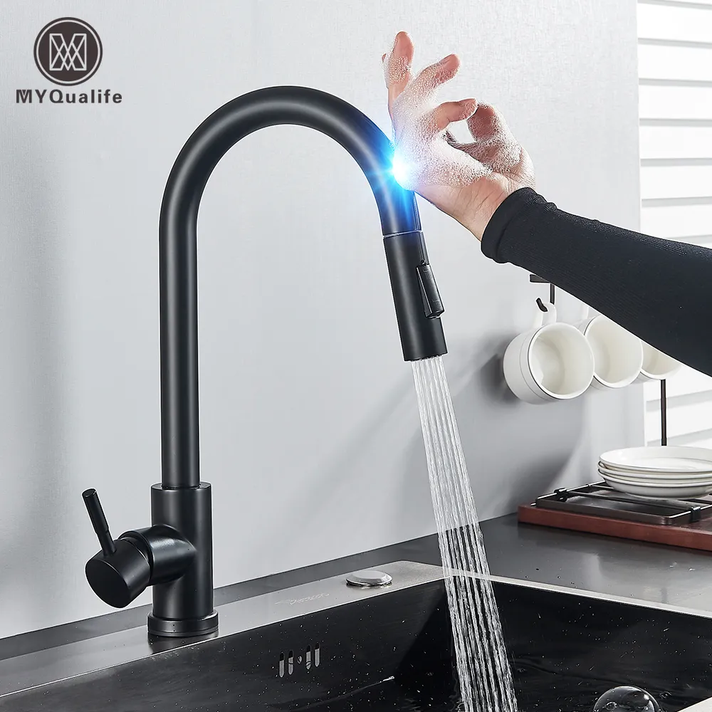 Kitchen Faucet with touch sensor on/off - color black Kitchen Faucet with touch sensor on/off - color black
